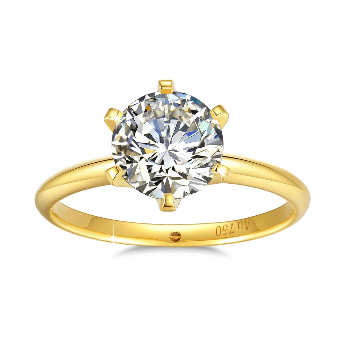 Damen-Ring Aus 18K Gold Moissanit 1 Karat Zertifiziert Mit NGTC Zertifikat für Verlobung