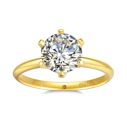 Damen-Ring Aus 18K Gold Moissanit 1 Karat Zertifiziert Mit NGTC Zertifikat für Verlobung