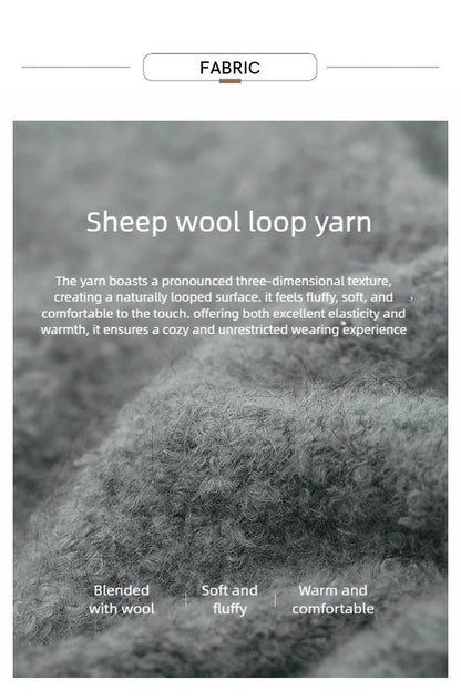 Damen-Kapuzenpullover Wolle Reißverschluss locker dick warm Winter