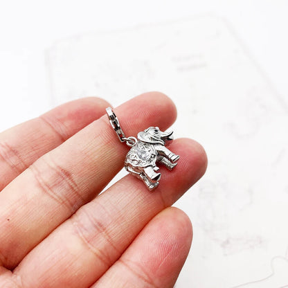 Damen-Charm-Anhänger Elefant Vintage Glück II aus Sterlingsilber