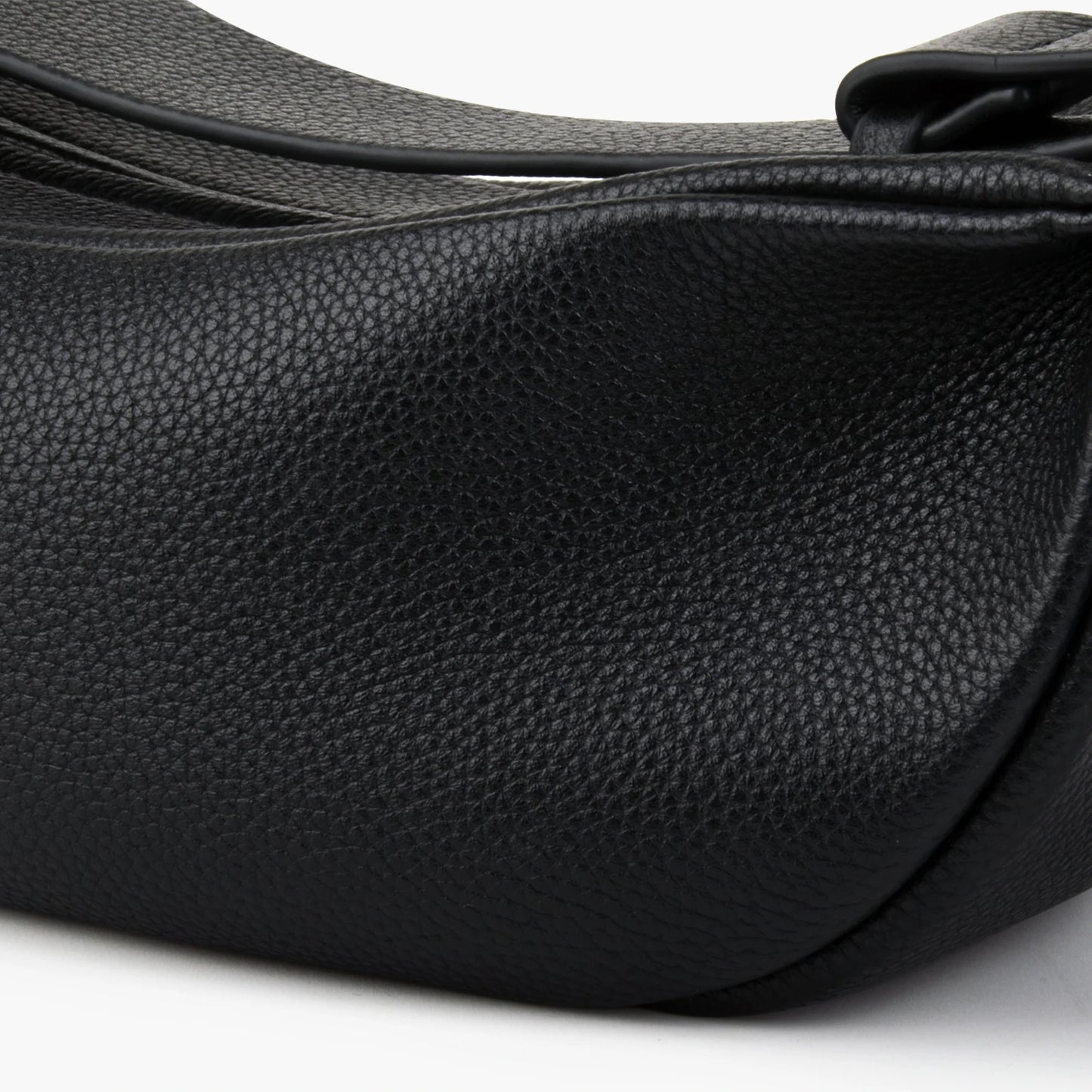 Echtleder Schultertasche Crossbody Schwarz Breiter Tragegurt