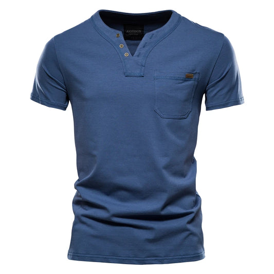 Langarm-Henley-Shirt für Herren aus atmungsaktivem Waffelstoff – ideal für den Herbst