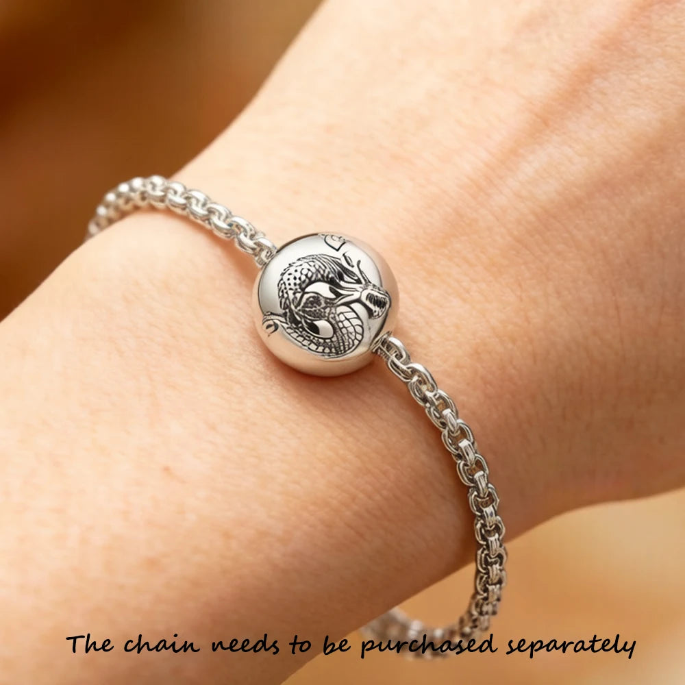 Damen-Charm-Anhänger Drache Perlen Rebel Vintage aus Sterlingsilber