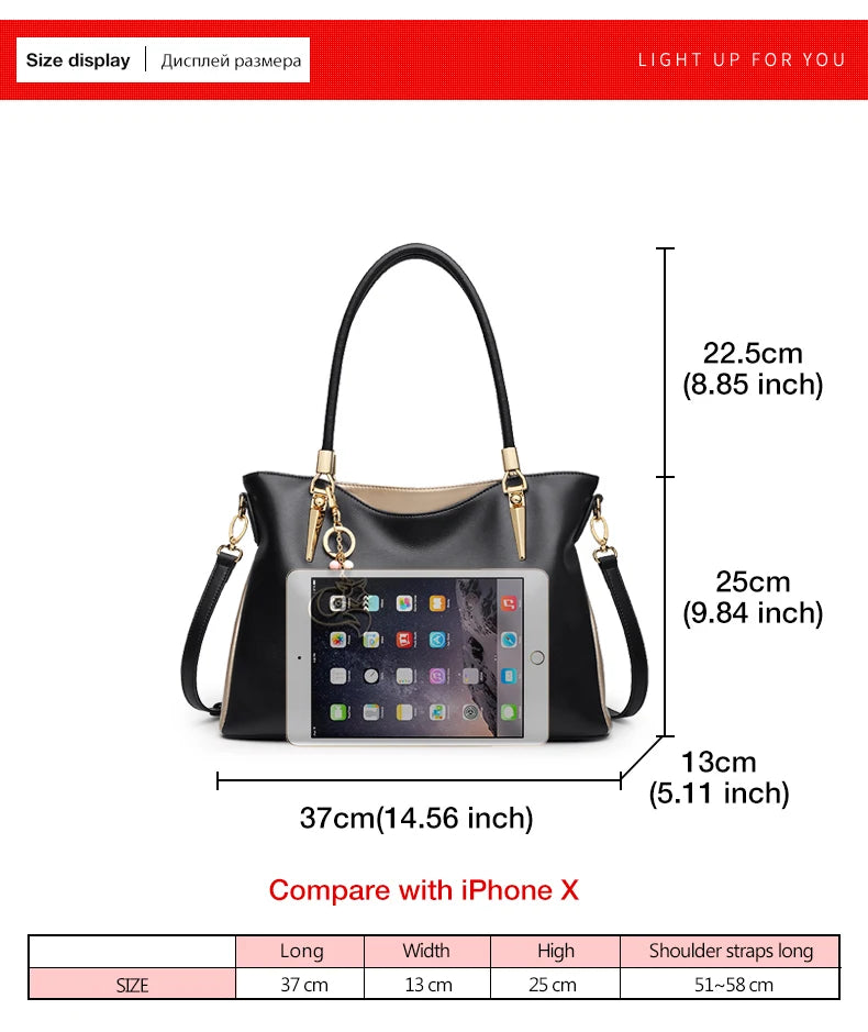 Damen Schultertasche aus Rindleder Crossbody-Tasche Luxuriöse Handtasche
