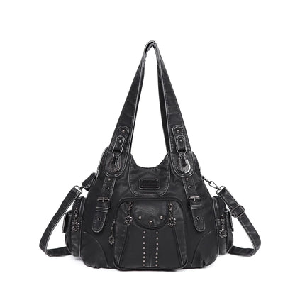 Damen-Schultertasche aus PU-Leder großes Fassungsvermögen ideal für Alltag und Reisen