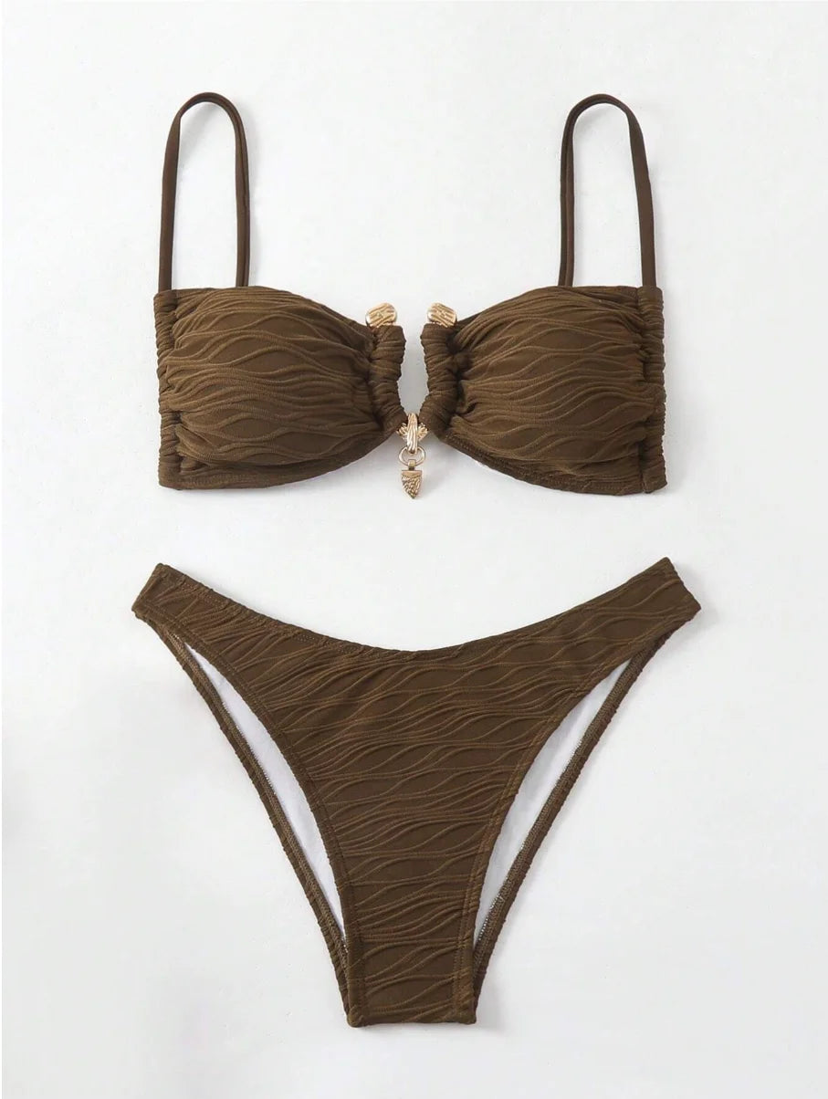 Patchwork-Bikini-Set mit Push-up-Effekt – Sexy Bademode für Damen am Strand und Pool