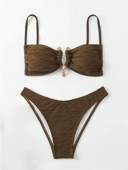 Patchwork-Bikini-Set mit Push-up-Effekt – Sexy Bademode für Damen am Strand und Pool
