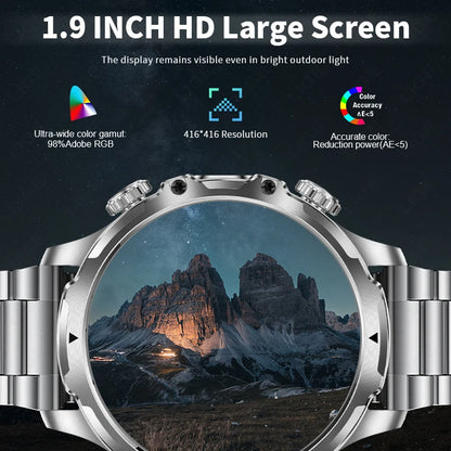 Herren Outdoor Smartwatch mit 1,9 Zoll Display und wasserdichter Funktion