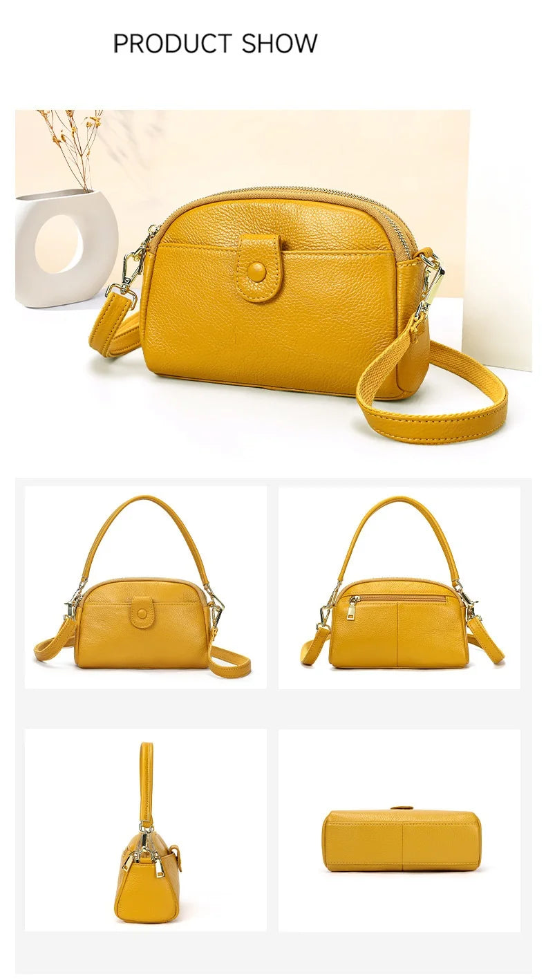 Damen-Handtasche Aus Rindleder Mit Mehreren Innenfächern Und Top-Griff Ideal für Alltag Und Abendveranstaltungen