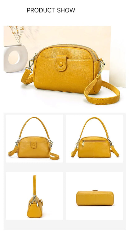 Damen-Handtasche Aus Rindleder Mit Mehreren Innenfächern Und Top-Griff Ideal für Alltag Und Abendveranstaltungen