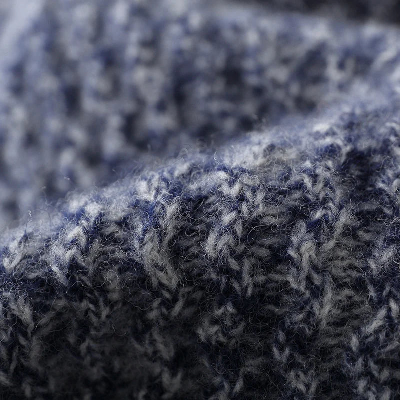 2025 Herbst und Winter Pullover aus reiner Wolle für Herren, neue Strickjacke mit Reißverschluss, Mantel, halb Stehkragen, lockeres Freizeithemd, AB-Farbstrickwaren