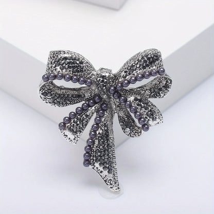 Brosche Schleife Kristall Perle Glänzend Boutique Geschenk Damen