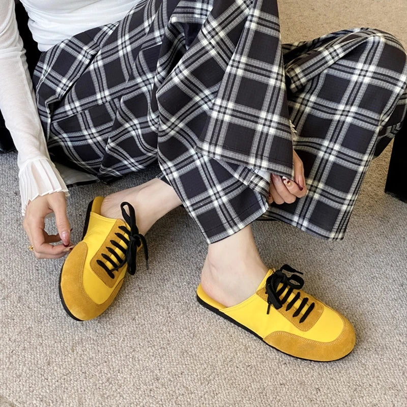 Damen Hausschuhe Flach Geschlossene Zehen Slip-On