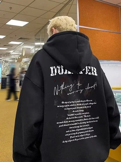 Autumn Goth Letter Printed Pullover Hoodies For Men New in Y2K Streetwear Fashion Sweatshirts Hip Hop Cotton Hoodie Tracksuit