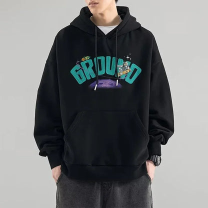 Herbst Cartoon Astronaut Gedruckt Hoodies Für Männer Neue Hip Hop Mode Streetwear Mit Kapuze Sweatshirt Y2K Vintage Pullover Hoody