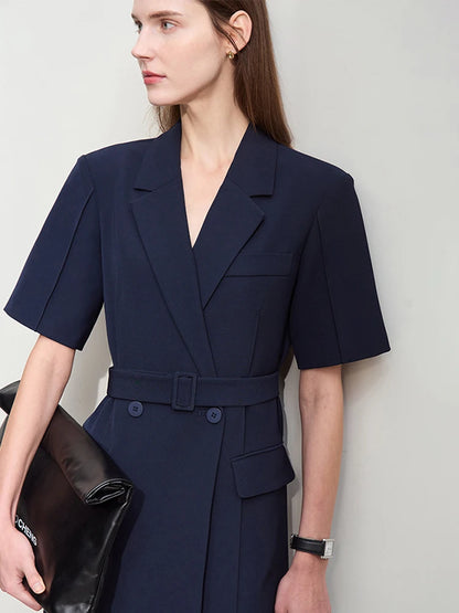 Minimalistisches Blazer Kleid Für Damen Elegant Mit Gürtel