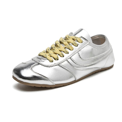 AIYUQI Damen Leder Sneaker Skateboard Style Retro