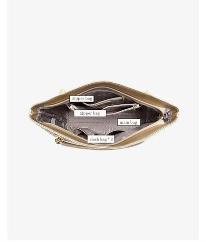 Damen Handtasche aus Split-Leder mit großer Kapazität