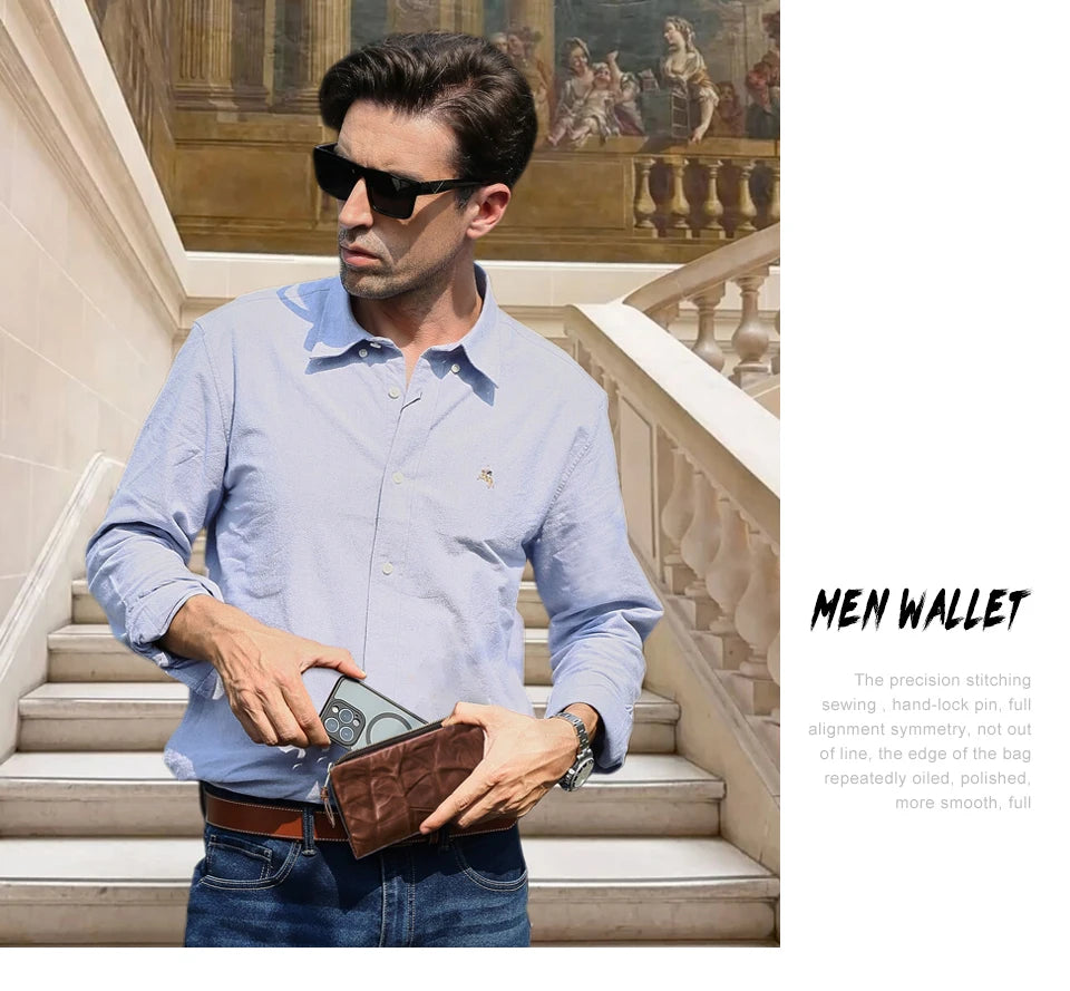 Herren Echtleder Geldbörse Bifold Vintage natürlich gewaschen Kartenhalter Reise