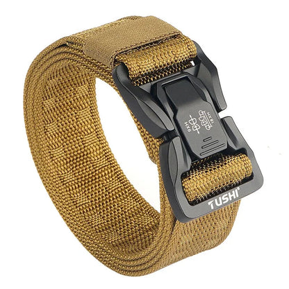 Herren-Taktischer Outdoor-Gürtel Mit Metall-Schnalle Und Schnellverschluss In Schwarz
