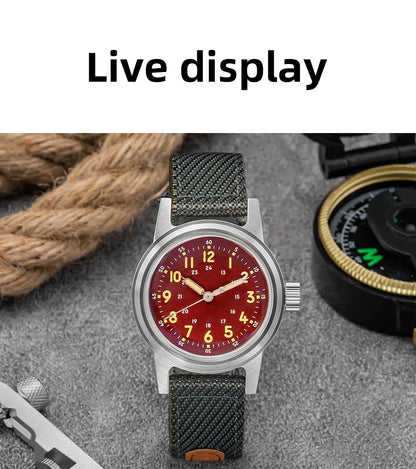 Herren-Automatikuhr mit Bubble-Glas und C3-Leuchtmasse