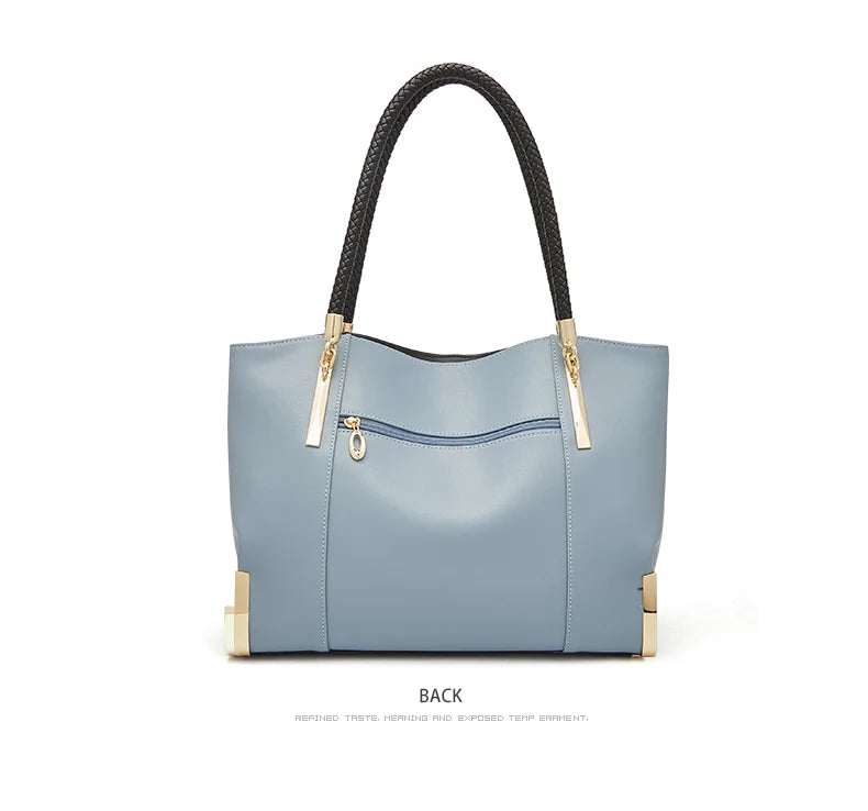 Damen Schultertasche Elegant aus Spaltleder mit Großem Fassungsvermögen