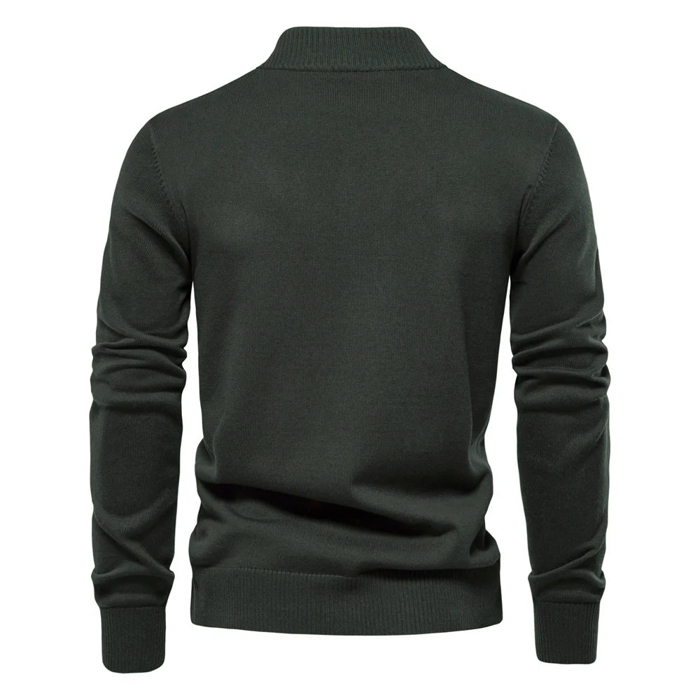 Herren Strickjacke im lässigen Stil mit Stehkragen und Knopfleiste