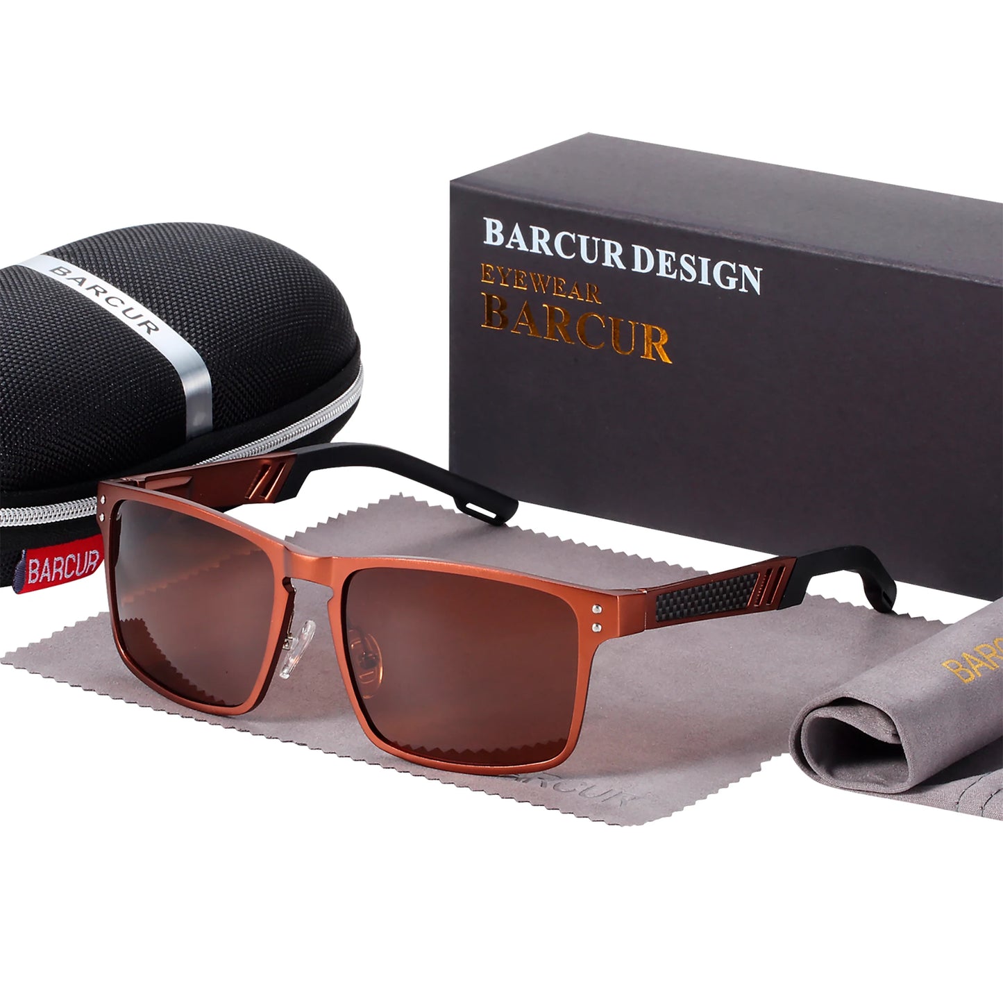 Sonnenbrille Al-Mg quadratisch polarisiert Spiegel Sport Herren Damen