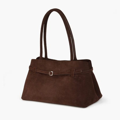 Damen-Schultertasche Aus Natur-Wildleder Mit Langem Henkel | Vielseitig