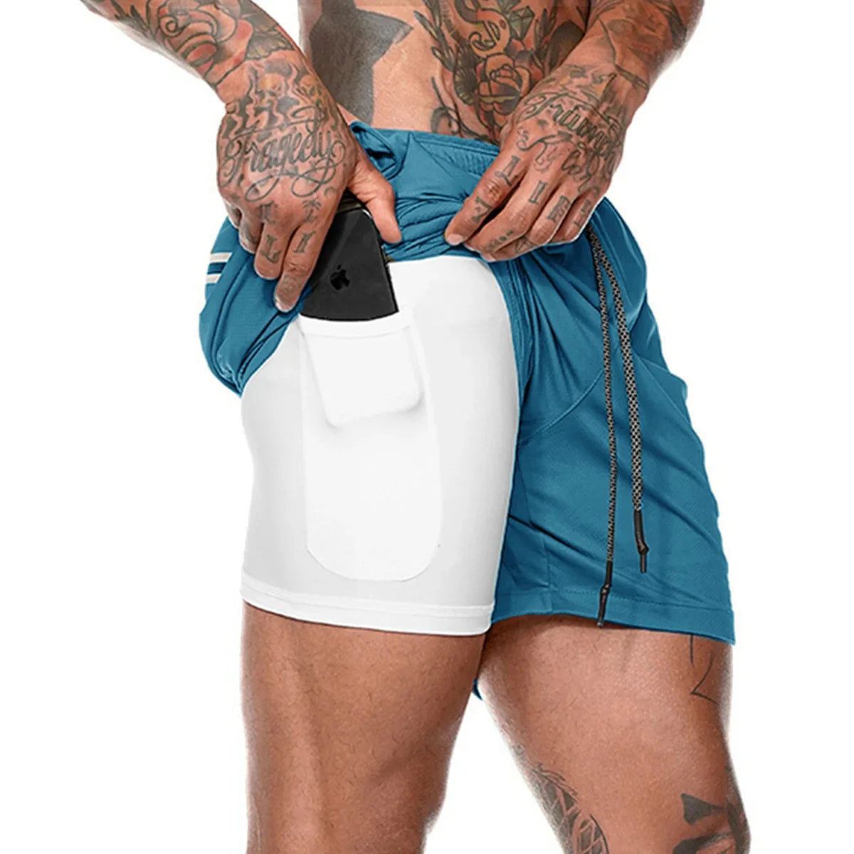 Locker geschnittene Herren-Sportshorts mit schneller Trocknung und Splicing-Design – ideal für Fitness und Basketball