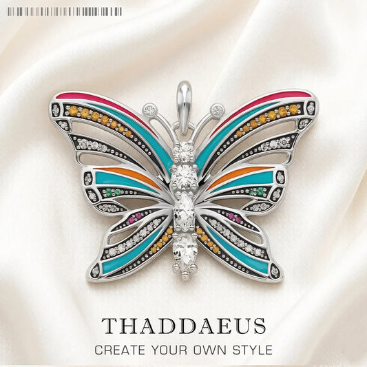 Damen-Charm-Anhaenger Schmetterling tropisch aus Sterlingsilber