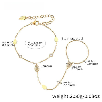 Damen-Charm-Armband mit 5A-Zirkonia aus Edelstahl