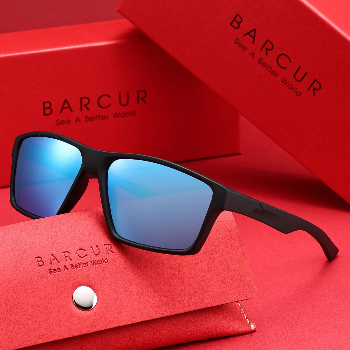 Sonnenbrille Rechteck klassisch leicht UV400 polarisiert Unisex