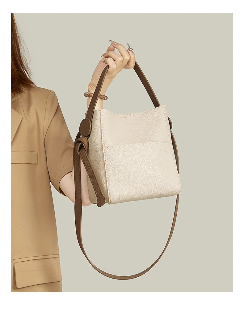 Damen Schultertasche Crossbody aus Splitleder mit großer Kapazität