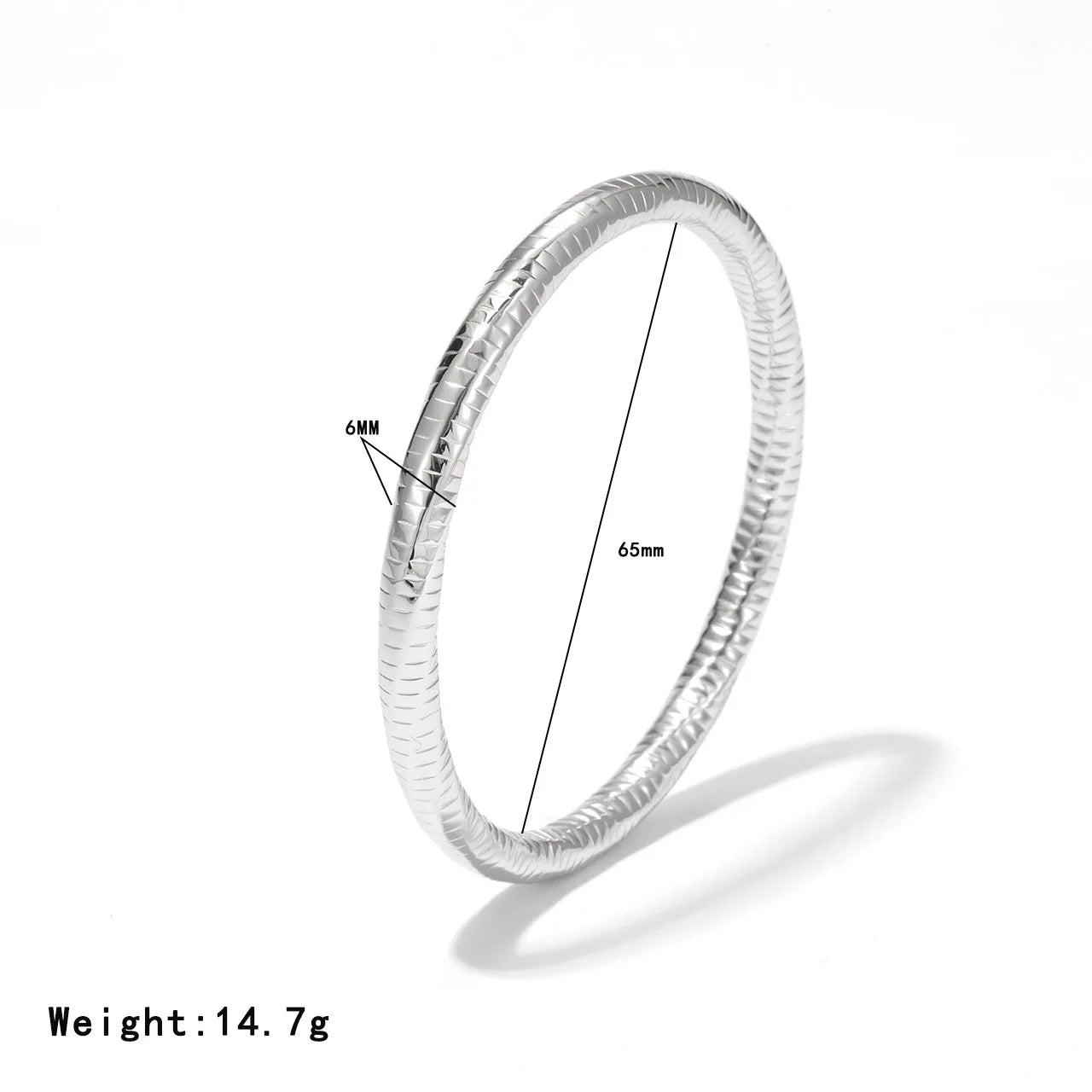Damen-Armreif rund 65mm aus Edelstahl