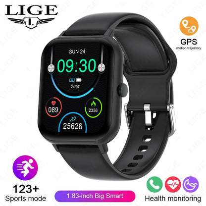 LIGE Multifunktions-Smartwatch für Männer und Frauen, Bluetooth, Anruf, Nachricht, Erinnerung, Sport, Schritt, Kalorien, Smartwatch, Weihnachtsarmband