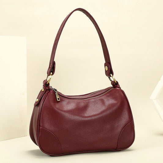 Damen-Schultertasche aus echtem Leder mit großem Fassungsvermögen und viel Stauraum