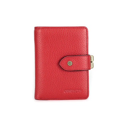Damen Echtleder Geldbörse Vintage Metallrahmen Kartenhalter Münzbörse Luxus