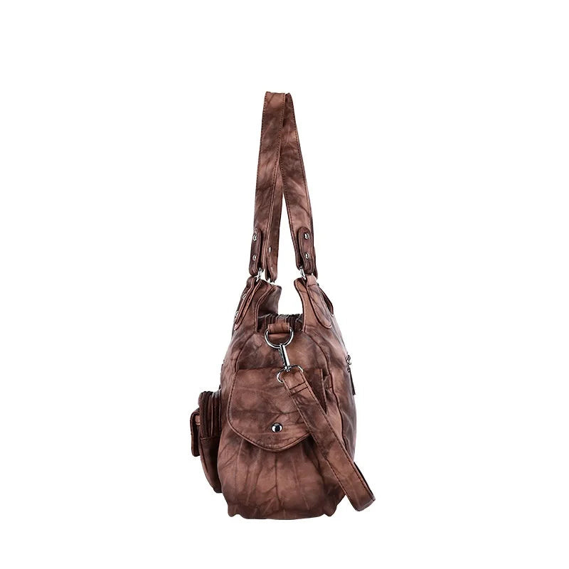 Damen-Handtasche Mit Viel Stauraum Und Mehrfachfächern Aus PU-Leder Für Alltag Und Freizeit