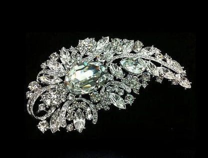 Brosche Blume Kristall Perle Luxus Anzug Party Bankett Damen