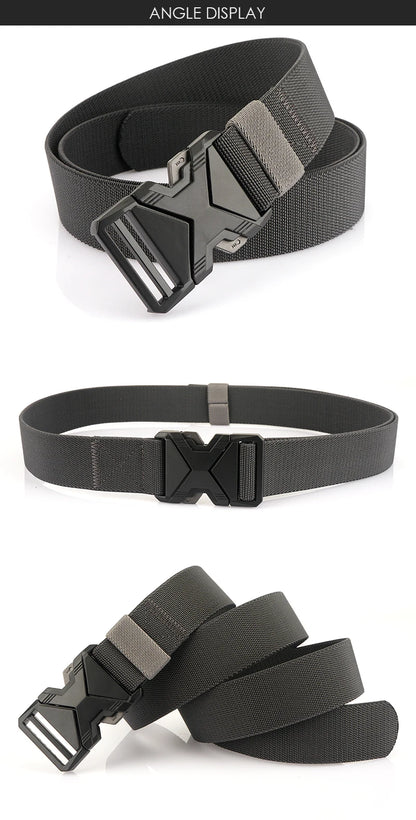 Herren-Taktischer Gürtel aus Nylon mit Elastischem Band und Schnellverschluss 3,8 cm Breite
