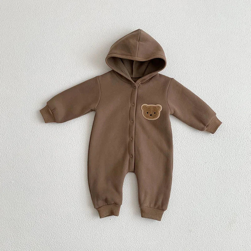 Kleinkind Overall mit Kapuze im Bären-Design für Neugeborene und Babys