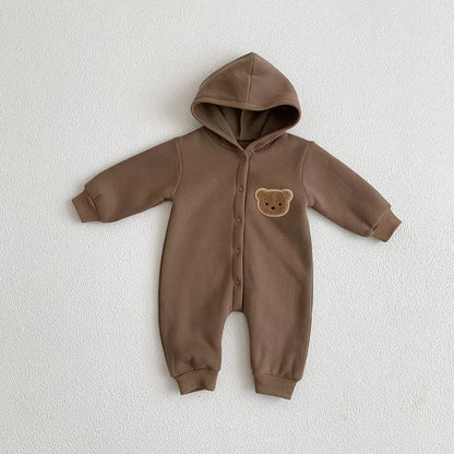 Kleinkind Overall mit Kapuze im Bären-Design für Neugeborene und Babys
