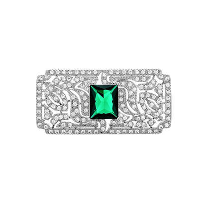 Brosche Strass Kristall Rechteck glänzend elegant Unisex Mantel