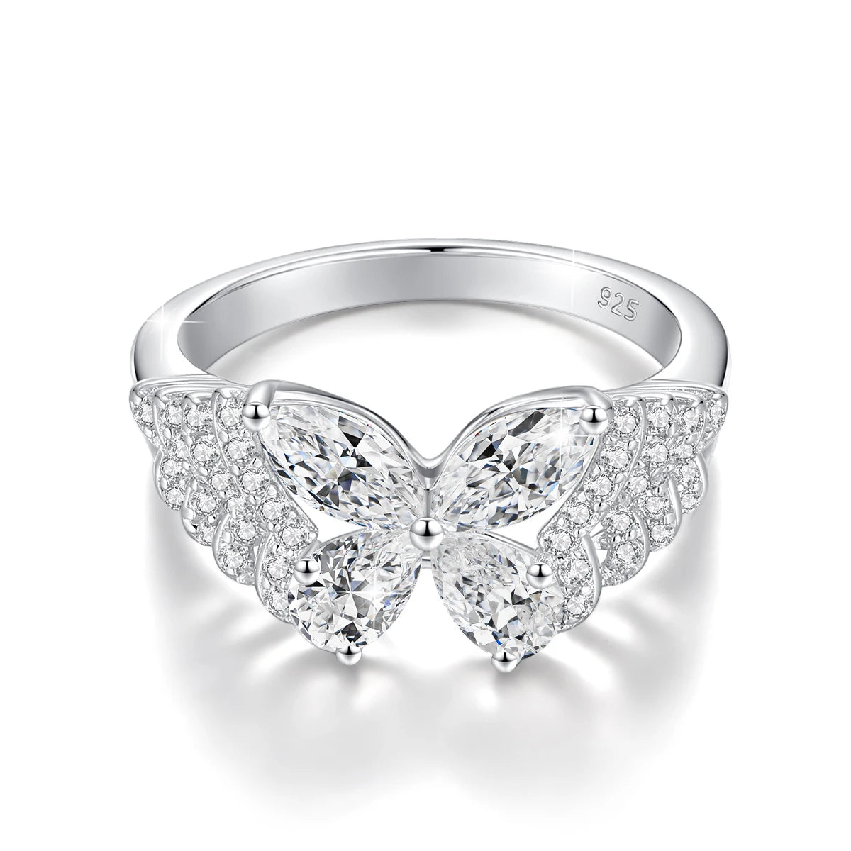 Damen-Ring aus Sterlingsilber 925 mit Moissanite D-VVS Stein als Schmuckgeschenk Premiumqualität