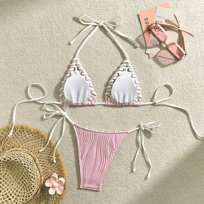 Sommerliches kariertes Bikini-Set mit Push-up-Effekt – verführerische Bademode für den Strand und Pool