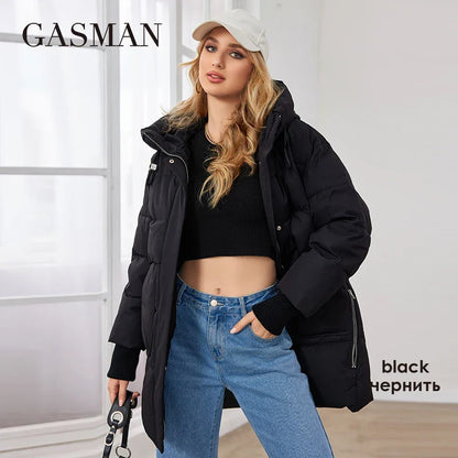 Kurze Damen-Winterdaunenjacke mit modischem Farbkontrast und wasserdichtem Design – warm und stilvoll für kalte Tage.