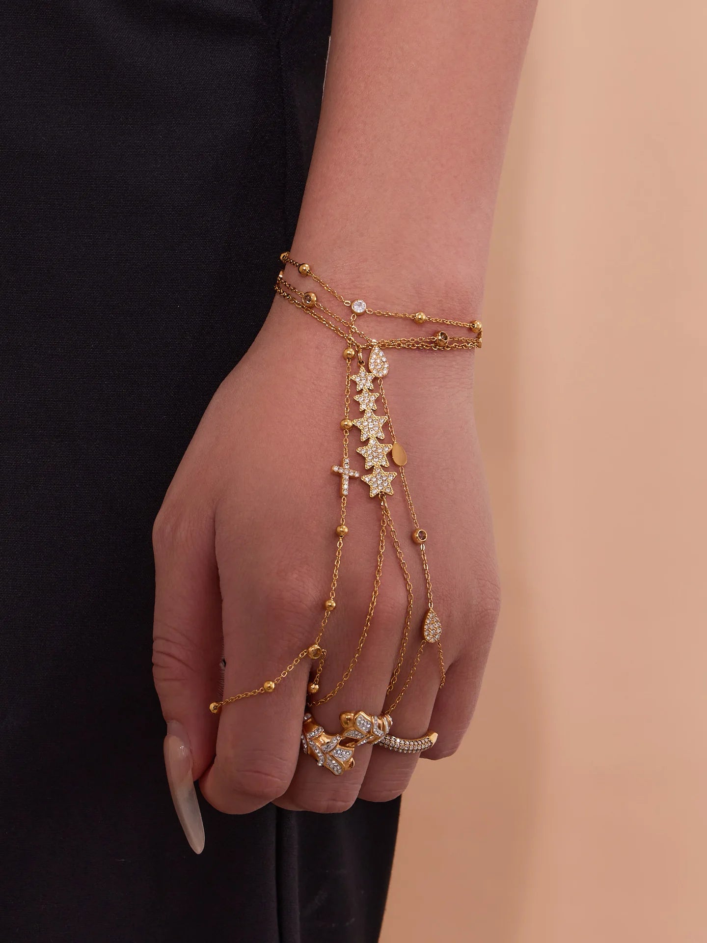 Damen-Charm-Armband mit 5A-Zirkonia aus Edelstahl