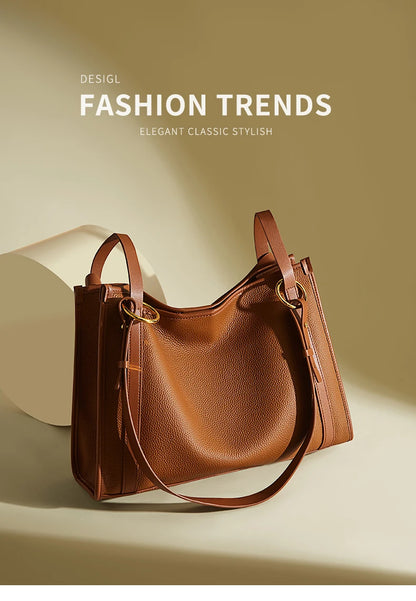 Damen Handtasche Aus Echtem Leder Mit Großer Kapazität
