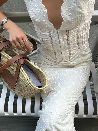 Lässiges Damen-Midikleid mit Rundhalsausschnitt und langen Ärmeln – Patchwork-Design und Falten für einen eleganten Look